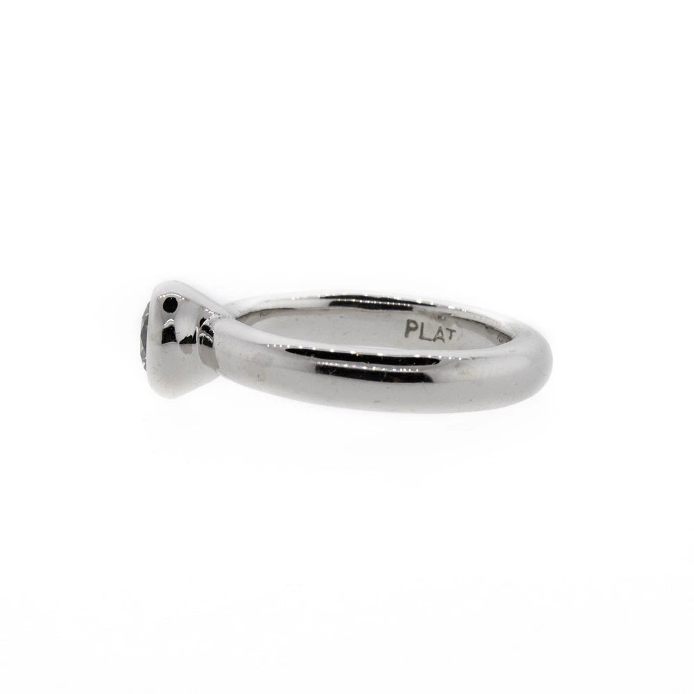 Platinum Bezel-Set Round Brilliant Diamond Solitaire Ring