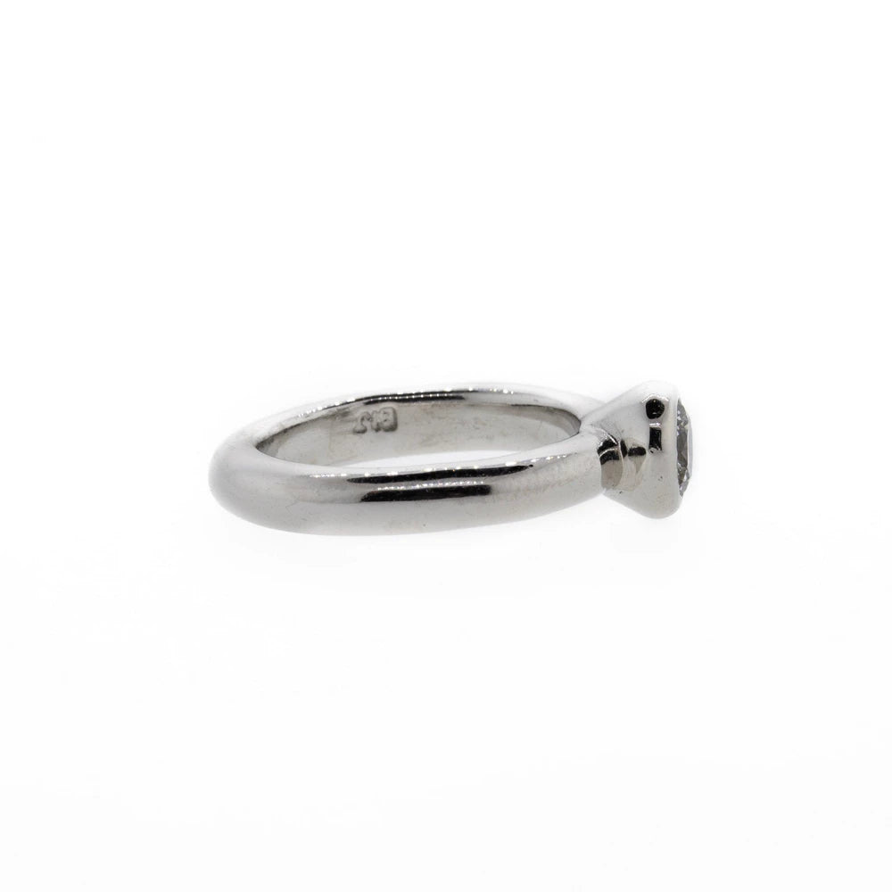 Platinum Bezel-Set Round Brilliant Diamond Solitaire Ring