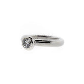 Platinum Bezel-Set Round Brilliant Diamond Solitaire Ring