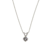 Platinum Round Brilliant Diamond Pendant Necklace
