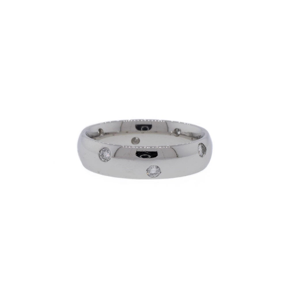 Platinum Flush Set Diamond Band