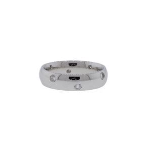 Platinum Flush Set Diamond Band