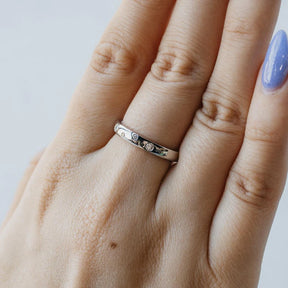 Platinum Four Stone Diamond Band