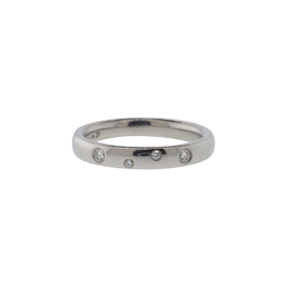 Platinum Four Stone Diamond Band