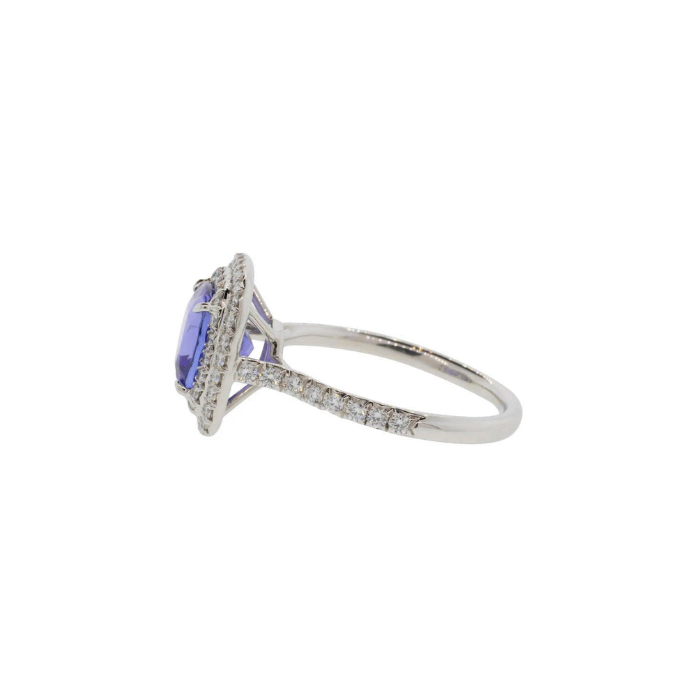 Platinum Tiffany & Co Tanzanite Double Halo Ring