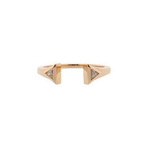 18K Rose Gold Trillion-Cut Diamond Cuff Ring