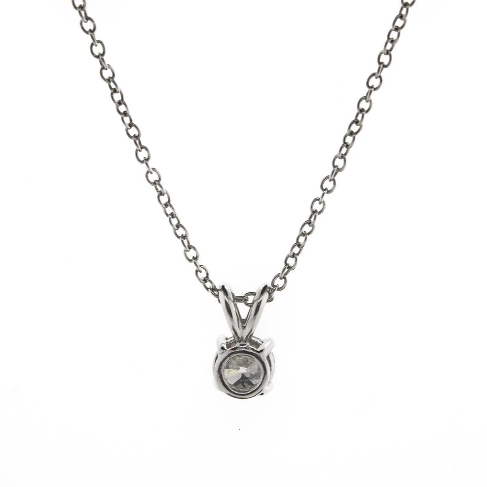 Round Brilliant Diamond Solitaire Platinum Necklace