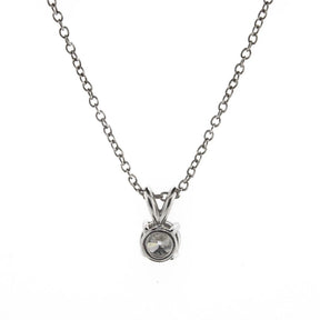 Round Brilliant Diamond Solitaire Platinum Necklace