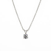 Round Brilliant Diamond Solitaire Platinum Necklace
