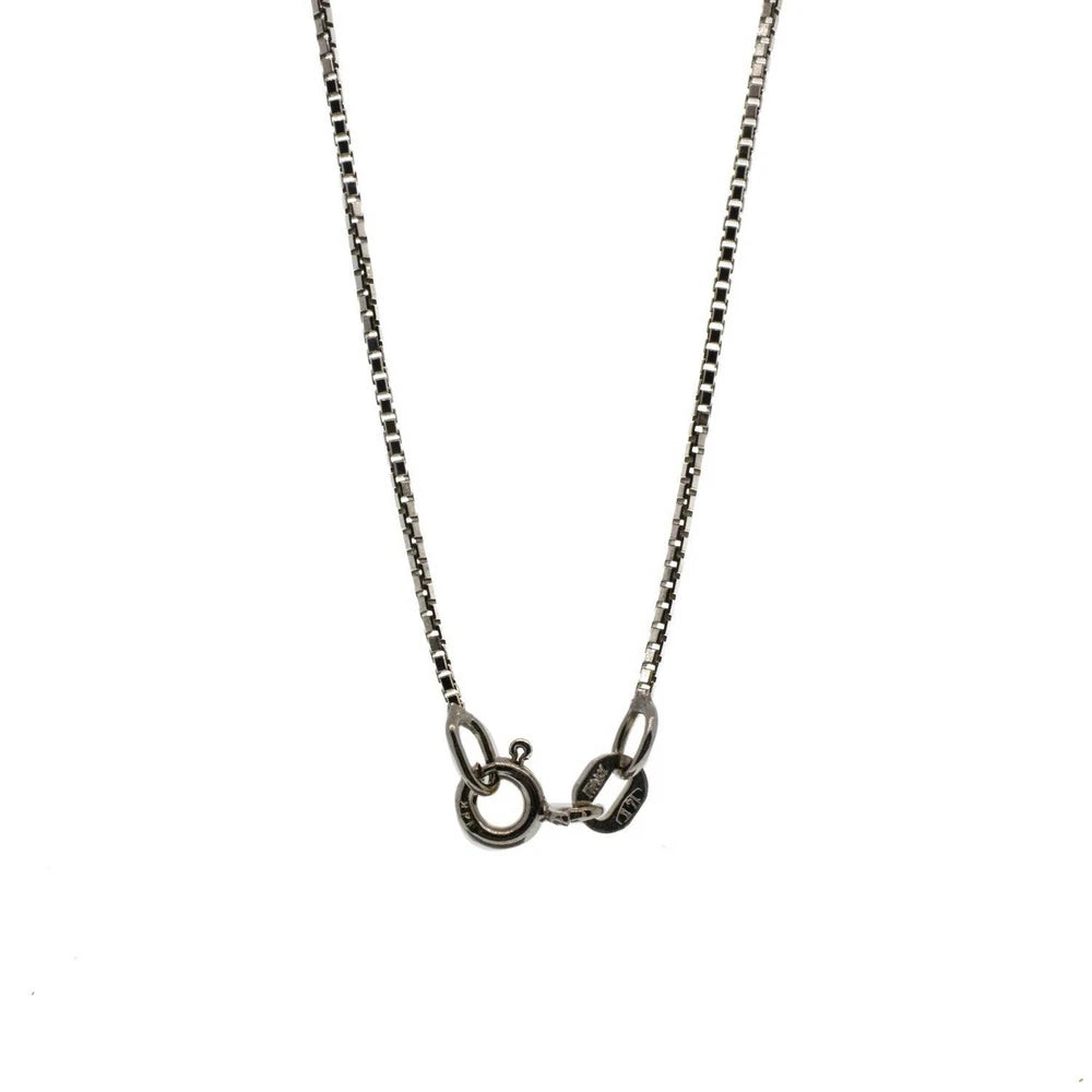 14K White Gold Round Floating Diamond Necklace and Box Chain
