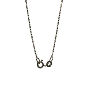 14K White Gold Round Floating Diamond Necklace and Box Chain