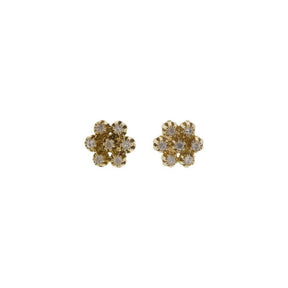 Single Cut Diamond Cluster Stud Earrings