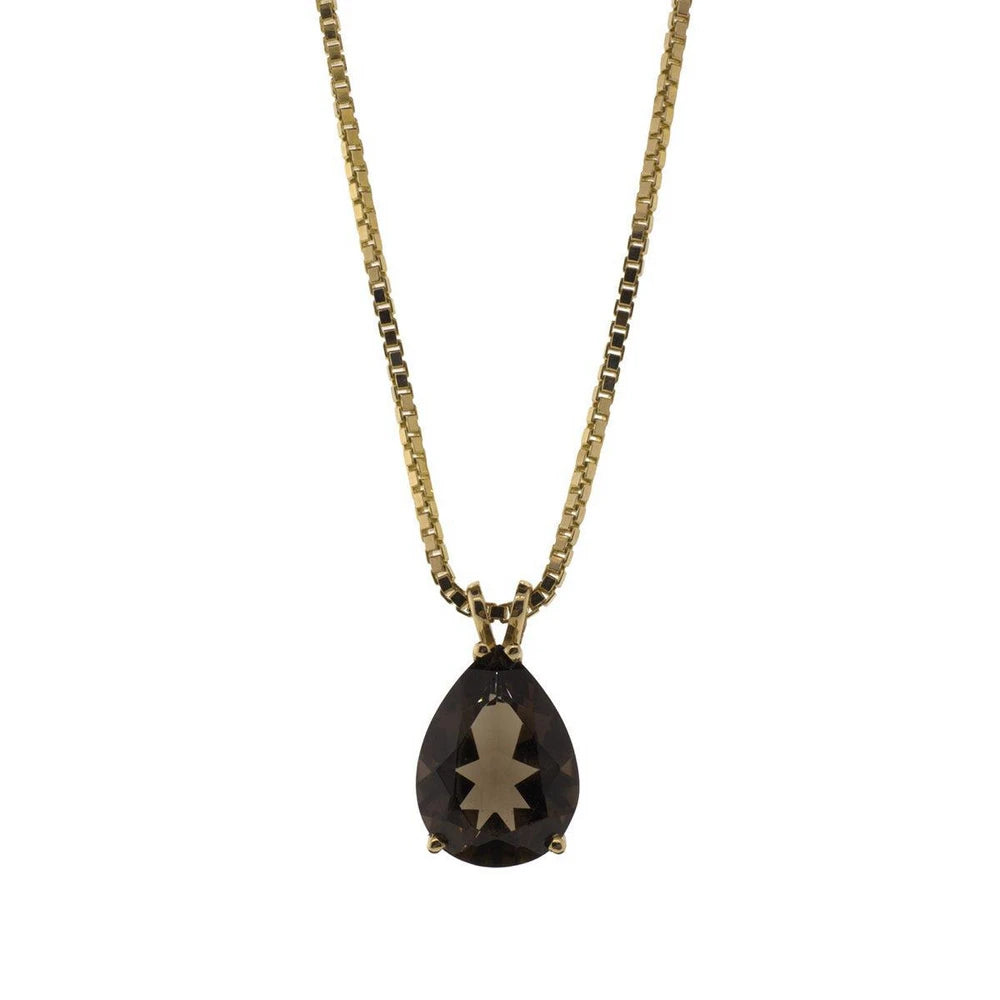 Smoky Quartz 14K Yellow Gold Necklace