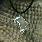 Sterling Silver African Pendant Necklace In High Polish