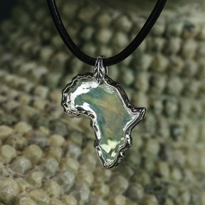 Sterling Silver African Pendant Necklace In High Polish