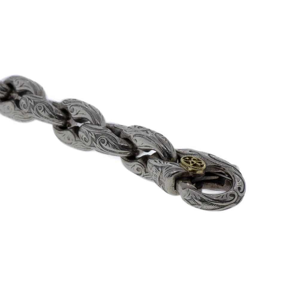 Sterling Silver and Yellow Gold Heavy Link Bracelet