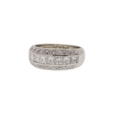 Three-Line Round Brilliant and Princess Cut Diamond Ring