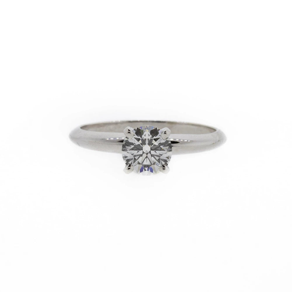 Traditional Four-Prong Diamond White Gold Solitaire Ring