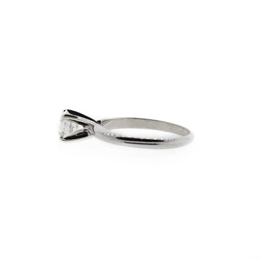 Traditional Four-Prong Diamond White Gold Solitaire Ring