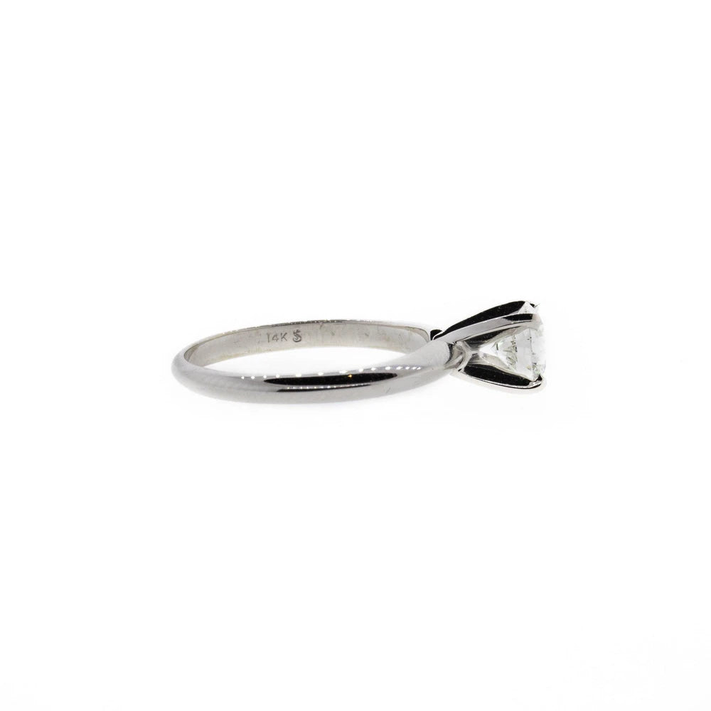 Traditional Four-Prong Diamond White Gold Solitaire Ring
