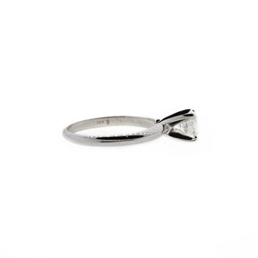 Traditional Four-Prong Diamond White Gold Solitaire Ring