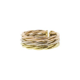 18K Tri-Tone Twisted Cuff Ring