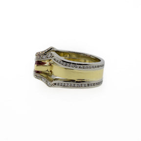 Two-Tone Gold Pink Tourmaline & Diamond Ring