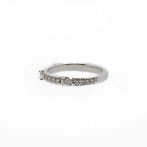Unique 14K White Gold Diamond Stackable Band
