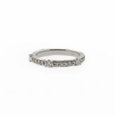 Unique 14K White Gold Diamond Stackable Band