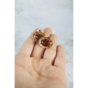Victorian Cufflinks with Red Jasper and 10k Yellow Gold