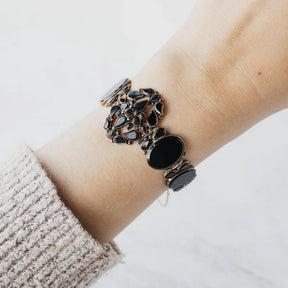 Victorian Onyx Link Bracelet Yellow Gold