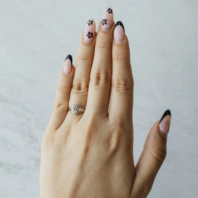 Vintage Engraved Diamond Engagement Ring