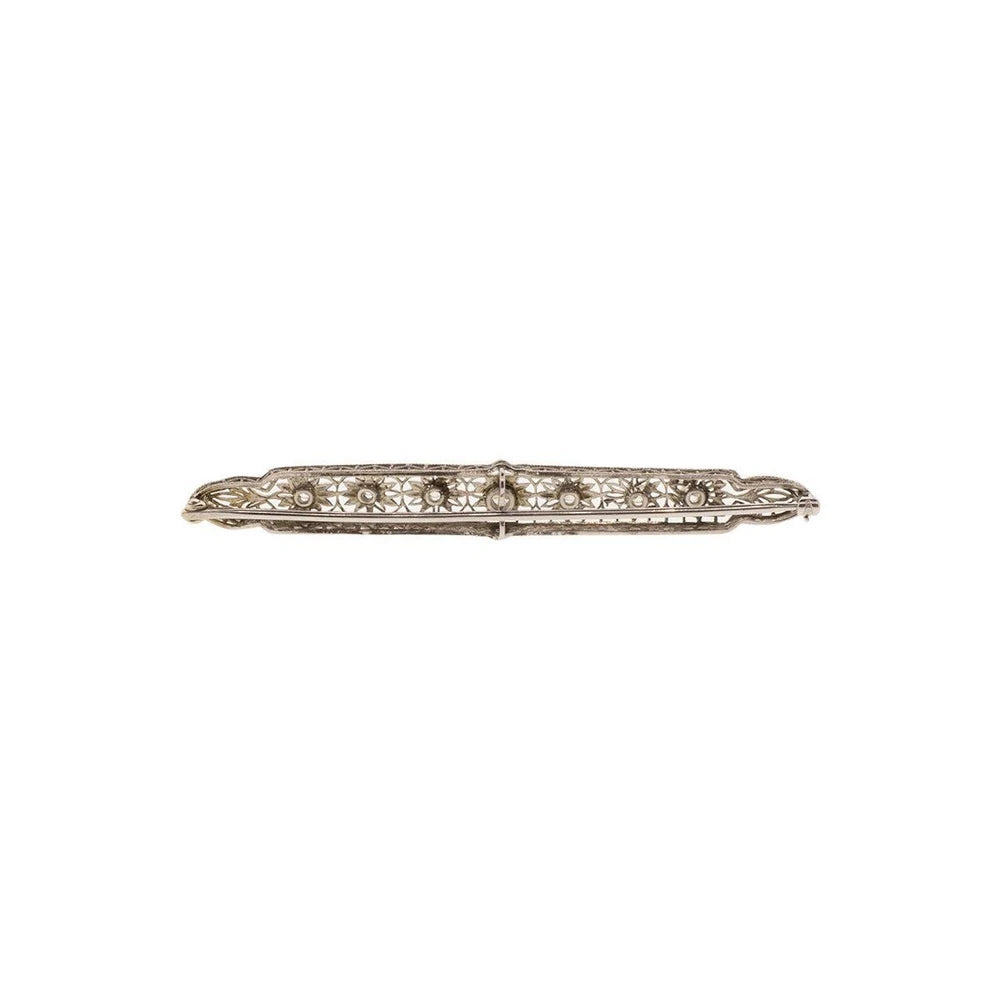 10K White Gold Diamond Brooch