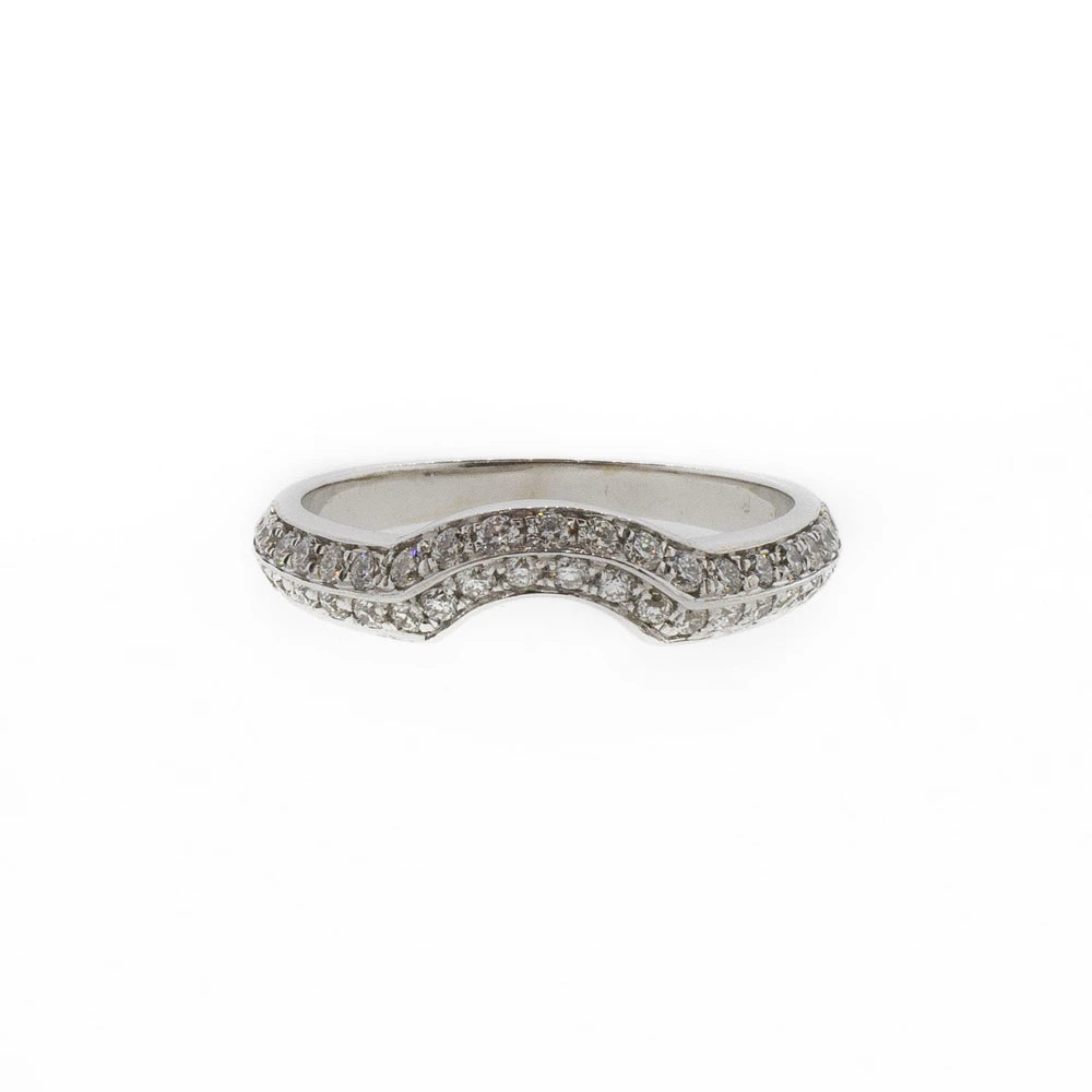 18K White Gold 0.50ctw Diamond Contour Band