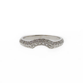 18K White Gold 0.50ctw Diamond Contour Band