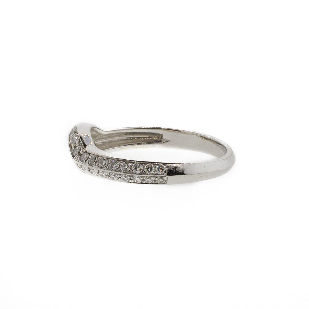 18K White Gold 0.50ctw Diamond Contour Band