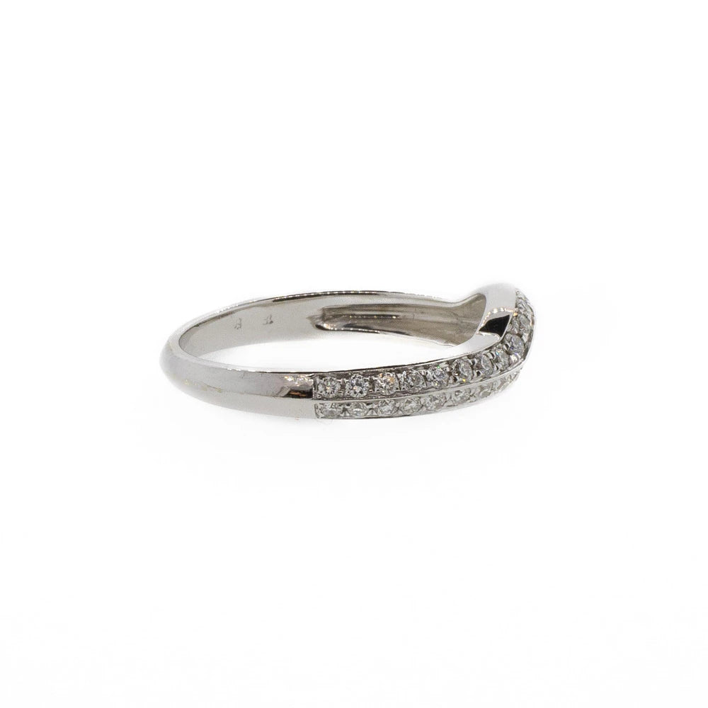 18K White Gold 0.50ctw Diamond Contour Band