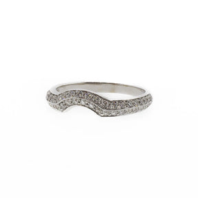 18K White Gold 0.50ctw Diamond Contour Band