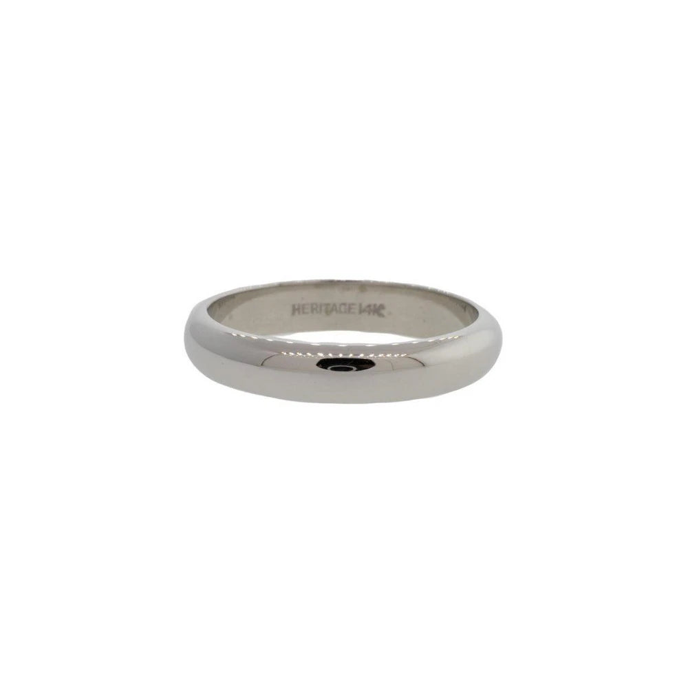 White Gold Half-Round Band