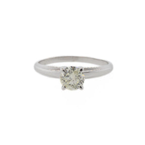 14K White Gold Round Brilliant Solitaire Diamond Ring