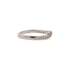 14k White Gold Twisted Contour Diamond Band