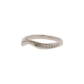 14k White Gold Twisted Contour Diamond Band
