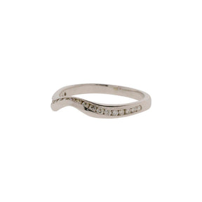 14k White Gold Twisted Contour Diamond Band