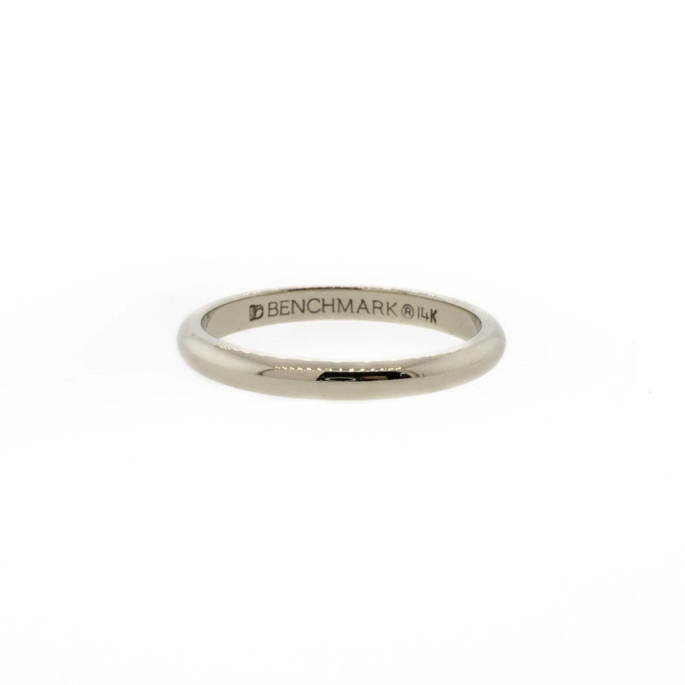 14K White Gold Wedding Band 2mm