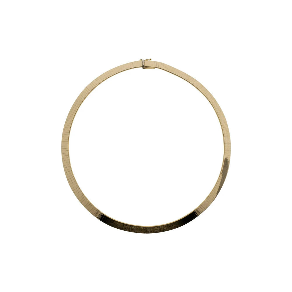 Wide 14k Yellow Gold Omega Chain Necklace