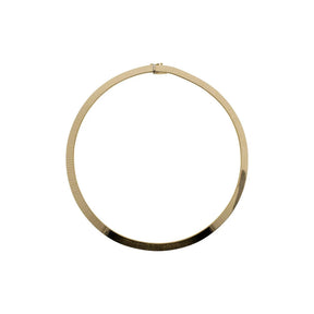 Wide 14k Yellow Gold Omega Chain Necklace