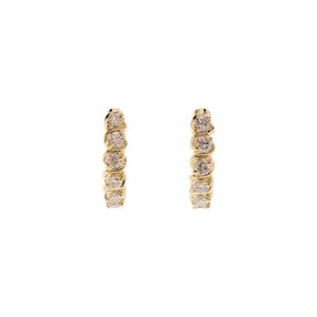 14K Yellow Gold 1.20ctw Diamond Hoop Earrings