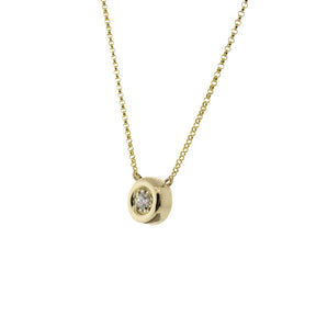 14K Yellow Gold 0.25ct Diamond Pendant Station Necklace