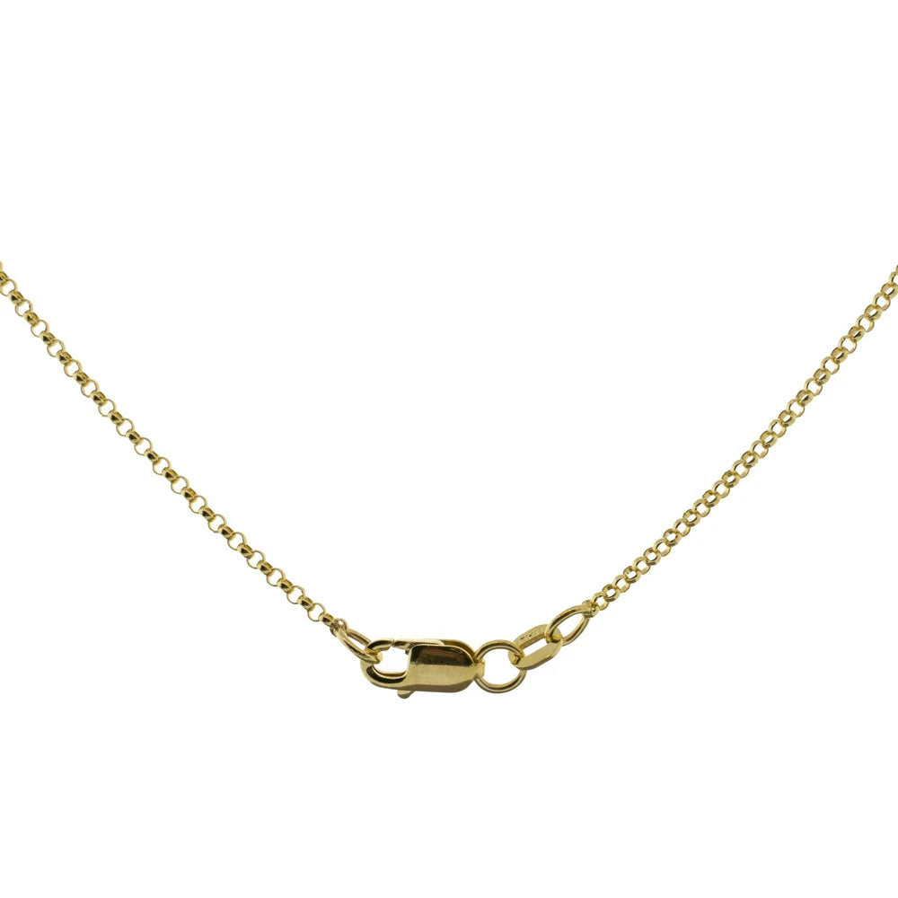 14K Yellow Gold 0.25ct Diamond Pendant Station Necklace