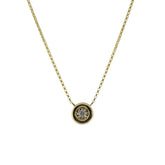 14K Yellow Gold 0.25ct Diamond Pendant Station Necklace